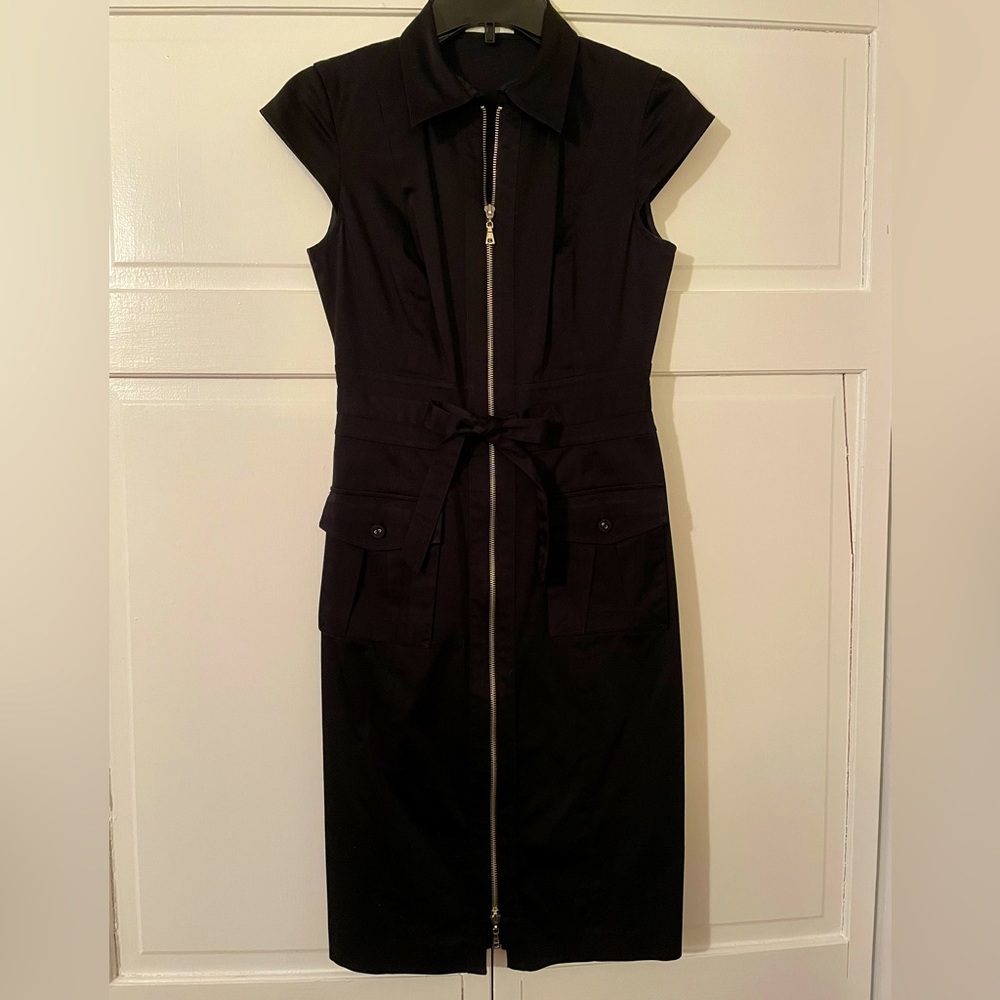 Calvin Klein Black Fitted Shirt Dress